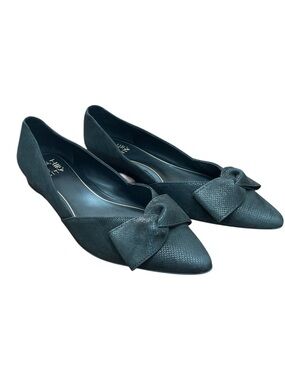 #30 Naturalizer Women's Havana Bow Flat Shoes (Black Leather) - Size 9.5 M
